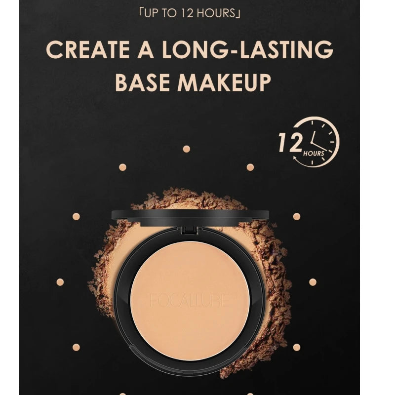FOCALLURE 3-Color Oil-Control Pressed Powder Foundation