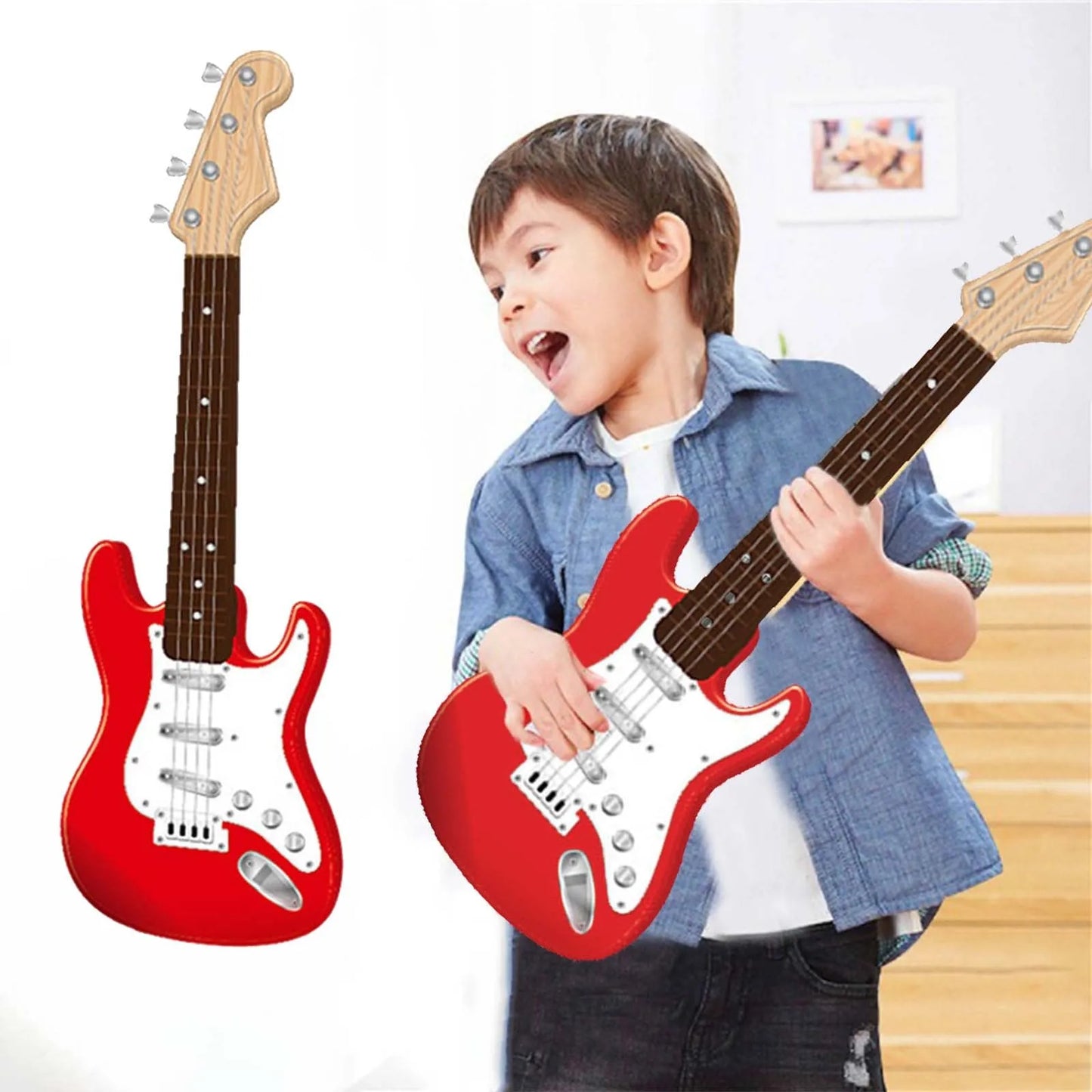 17" 4-String Electric Guitar Toy for Kids
