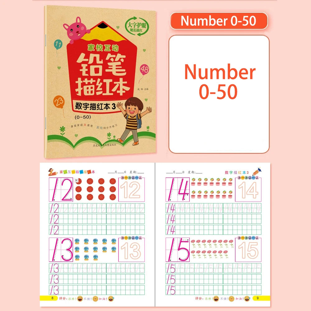 Calligraphy Practice Book – 32 Pages Alphabet & Math Workbook for Kids