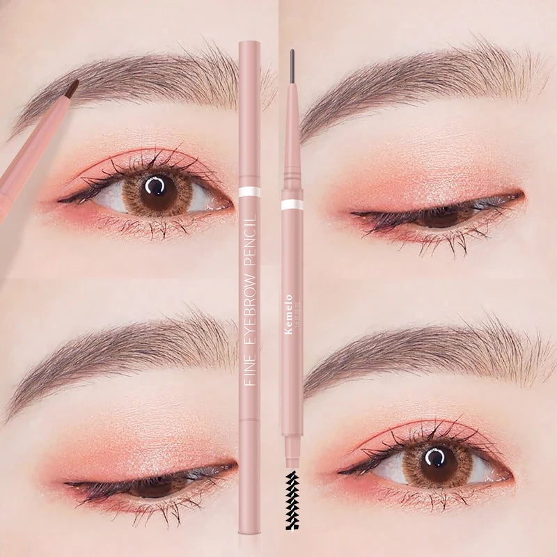 1.5mm Ultra Fine Double-Ended Waterproof Eyebrow Pencil - Long Lasting & Automatic