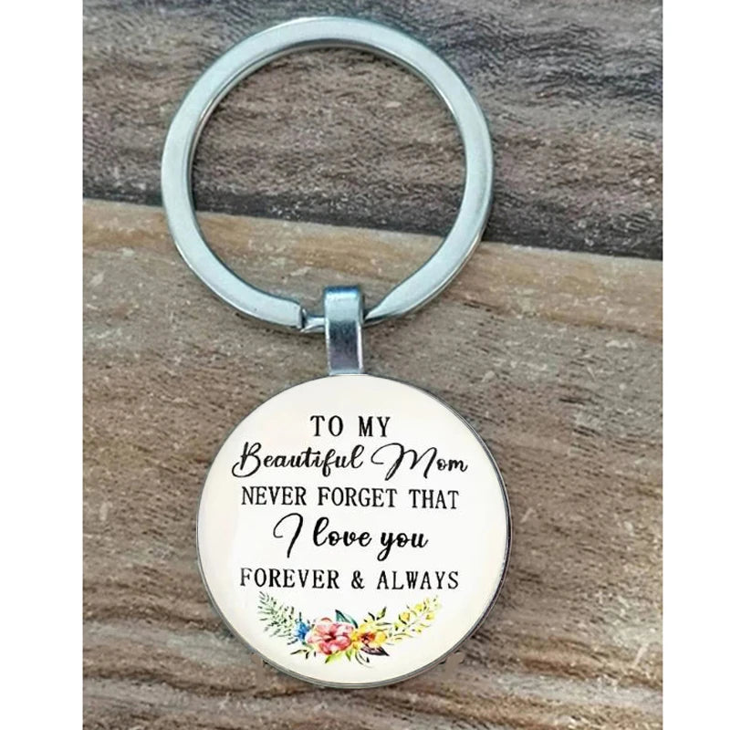 To My Beautiful Mom" Keychain – Mother’s Day & Birthday Gift from Daughter or Son