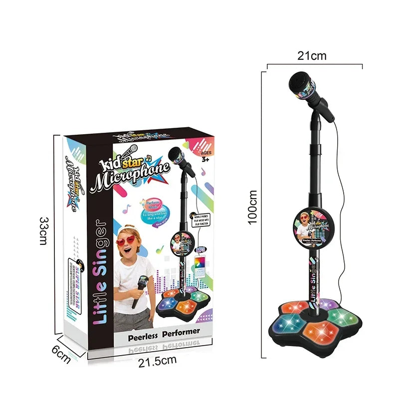 Kids Rocking-Roll Microphone with Stand Karaoke Toy