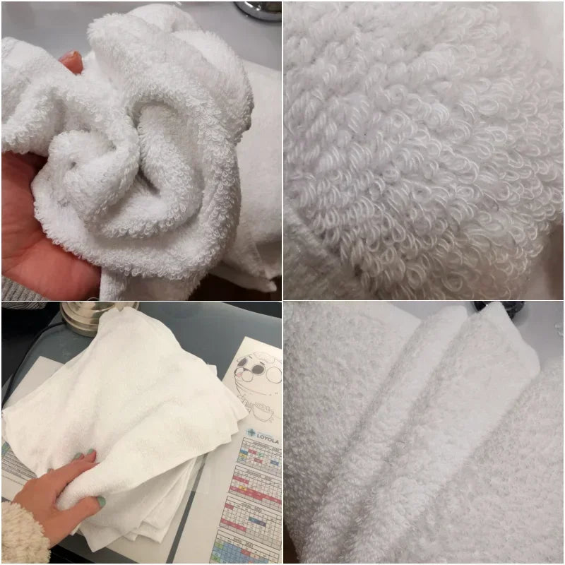 10PCS White Cotton Towels – Soft Face & Hand Towels for Multi-Purpose Use