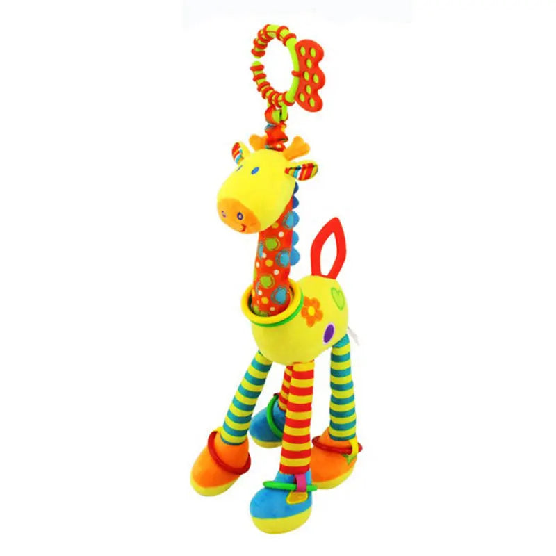 Soft Animal Handbell Rattles with Teether for Newborns