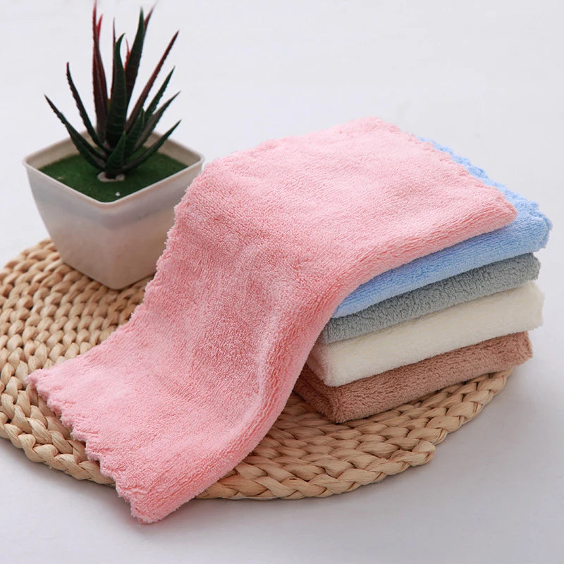 10PCS Coral Fleece Towels – Thickened Quick-Dry Microfiber Set