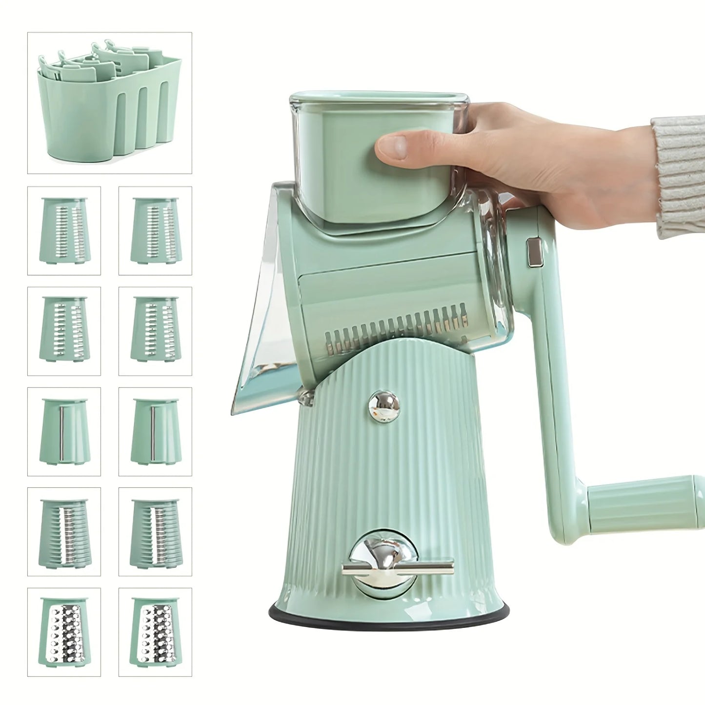 Manual Vegetable Chopper Set – Multifunctional Slicer, Grater & Cutter with Container