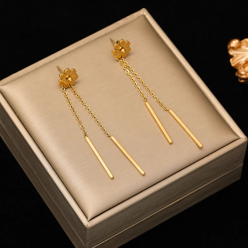 EILIECK Gold Heart Necklace & Earrings Set – Waterproof Stainless Steel Jewelry