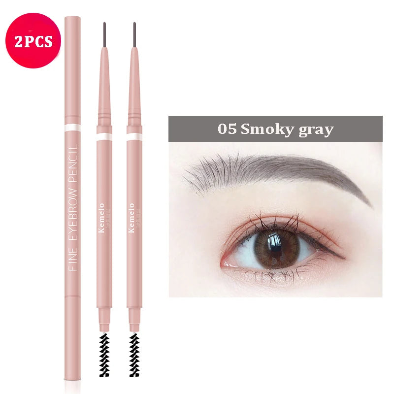 1.5mm Ultra Fine Double-Ended Waterproof Eyebrow Pencil - Long Lasting & Automatic