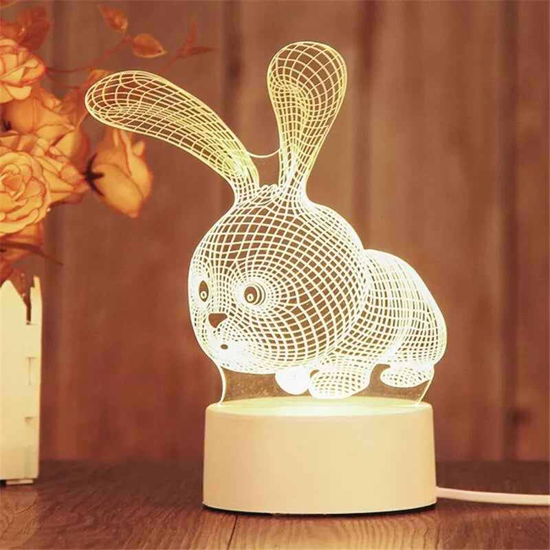 Acrylic LED Night Light – Creative Bedside Lamp Gift