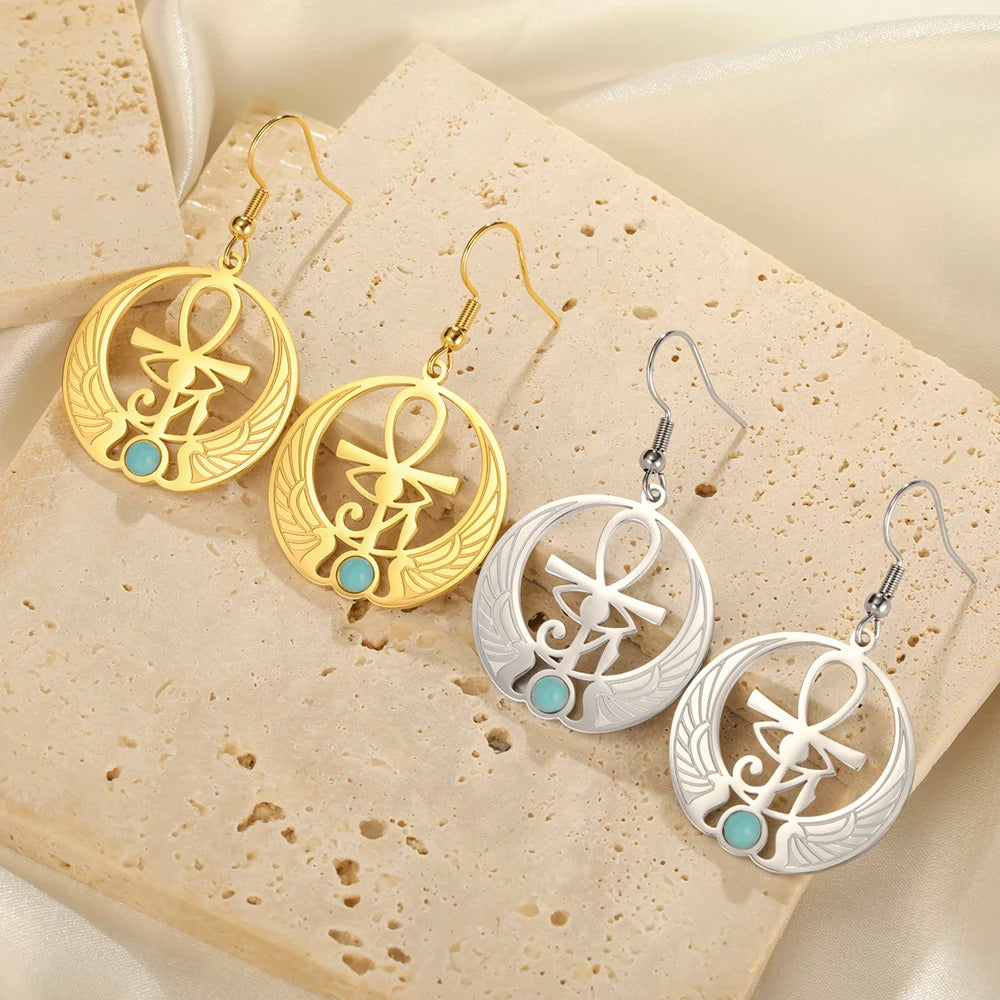 Dawapara Ankh Cross Necklace – Eye of Horus & Scarab Egyptian Amulet