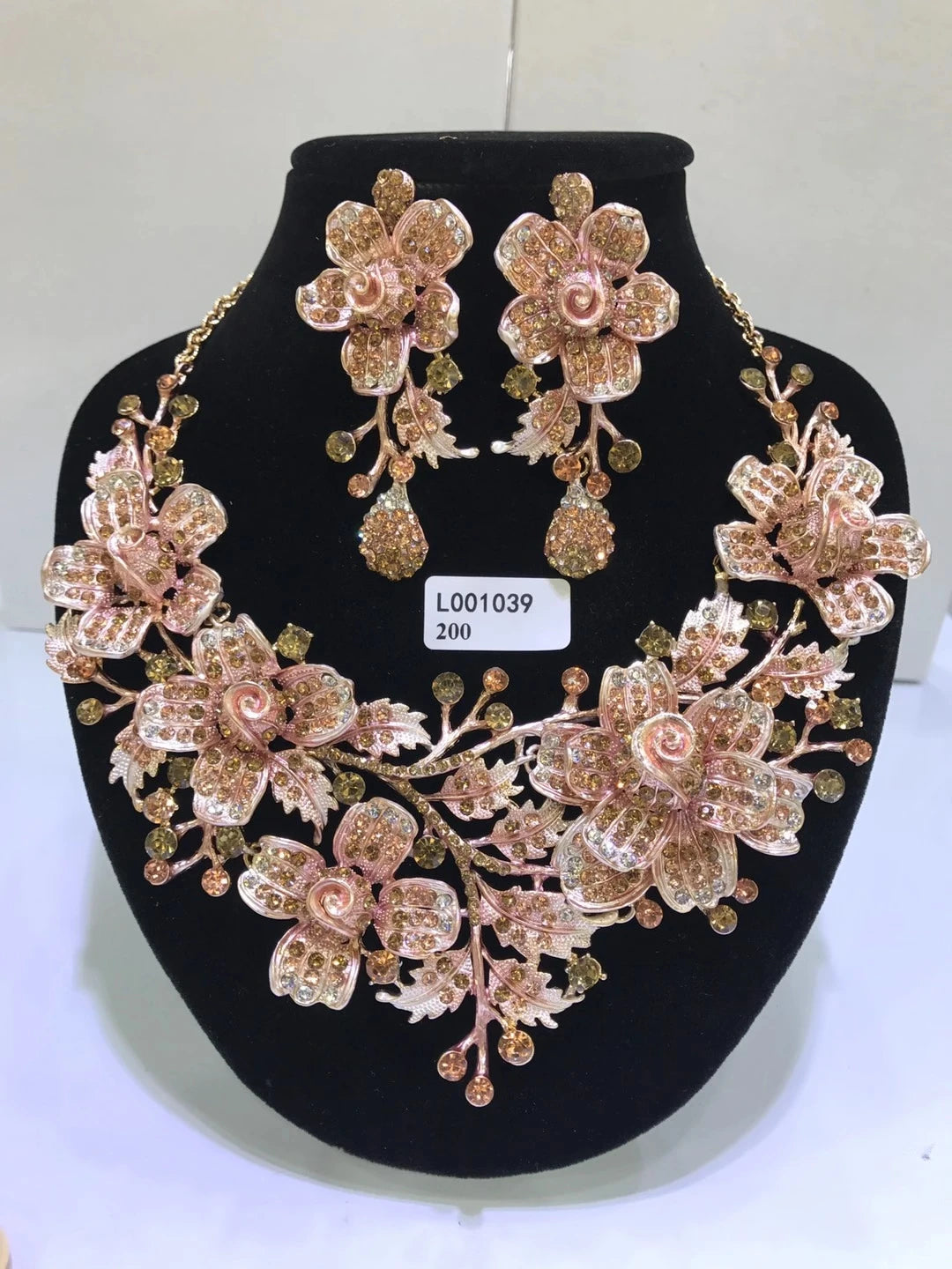 Women's Crystal Rhinestone Jewelry Set – Necklace & Earrings for Wedding