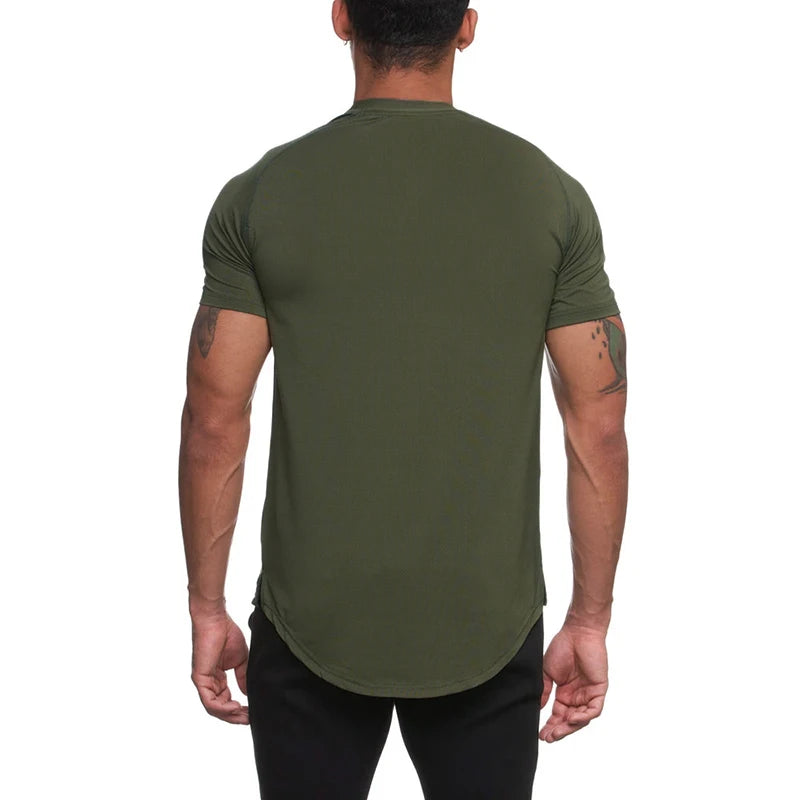 Men’s Quick-Dry Workout Shirt – Breathable Gym Fitness Muscle Tee