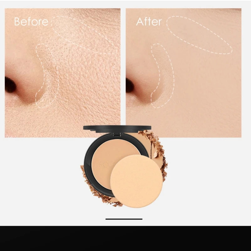 FOCALLURE 3-Color Oil-Control Pressed Powder Foundation