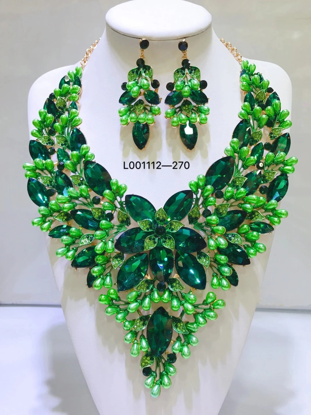 Women's Crystal Rhinestone Jewelry Set – Necklace & Earrings for Wedding