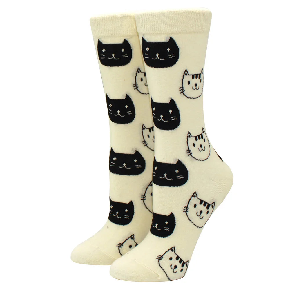 Cute Puppy Cartoon Socks – Corgi & Schnauzer Mid-Tube Unisex Breathable Comfort