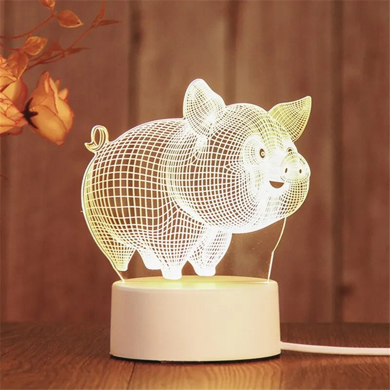 Acrylic LED Night Light – Creative Bedside Lamp Gift