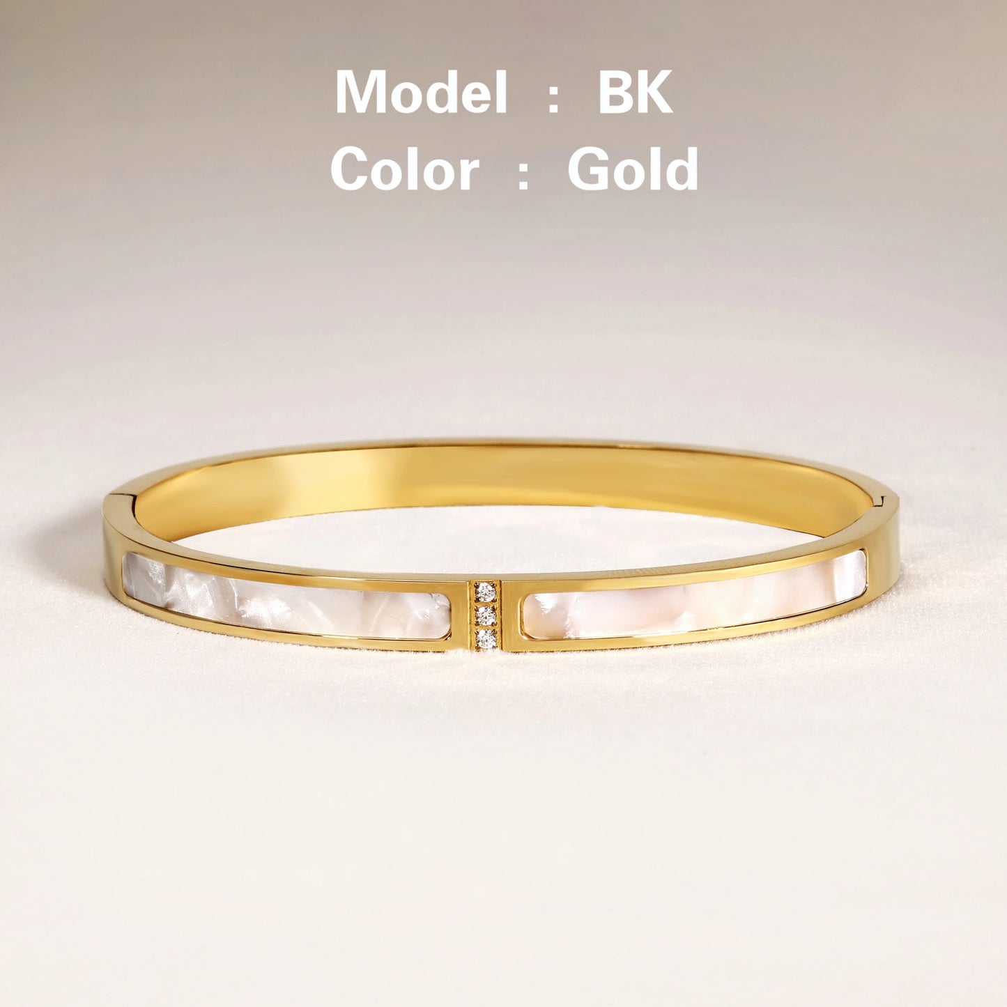 Mariasz Gold Zircon Bangle – Minimalist Waterproof Bracelet