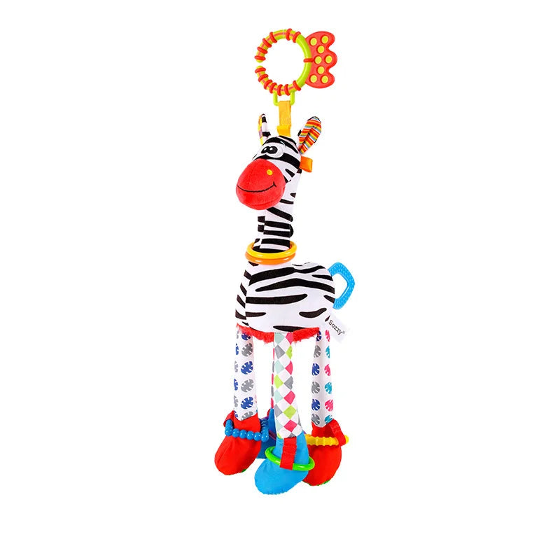 Soft Animal Handbell Rattles with Teether for Newborns