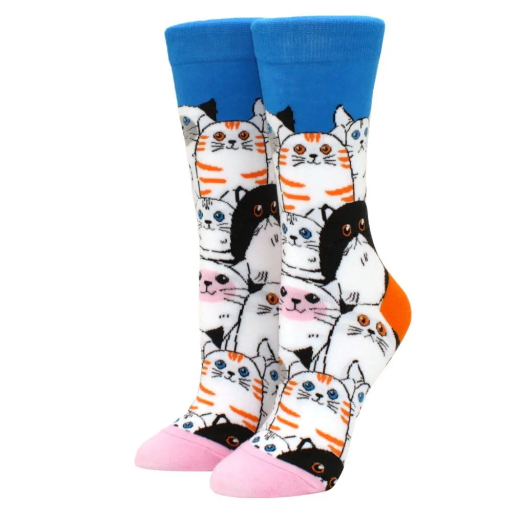 Cute Puppy Cartoon Socks – Corgi & Schnauzer Mid-Tube Unisex Breathable Comfort