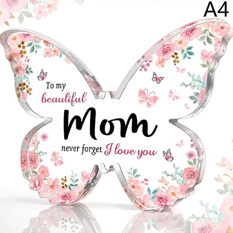 Heart Shape Acrylic Plaque for Dad Mom Birthday Father's Day Thankful Quote Blessed Wish Memorial Keepsake Gift Thank you Dad