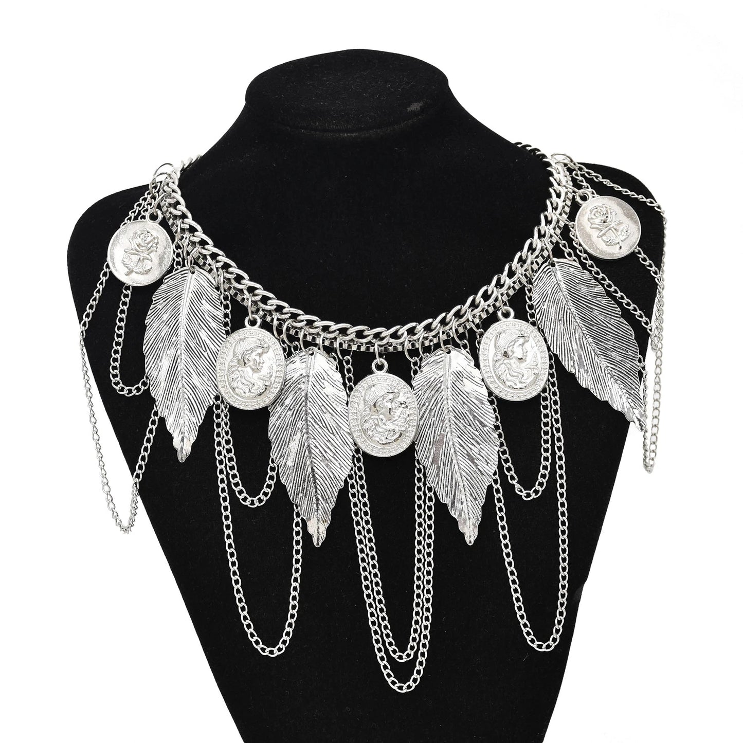 Gypsy Bohemian Chunky Tibetan Silver Necklace – Festival Party Jewelry for Women