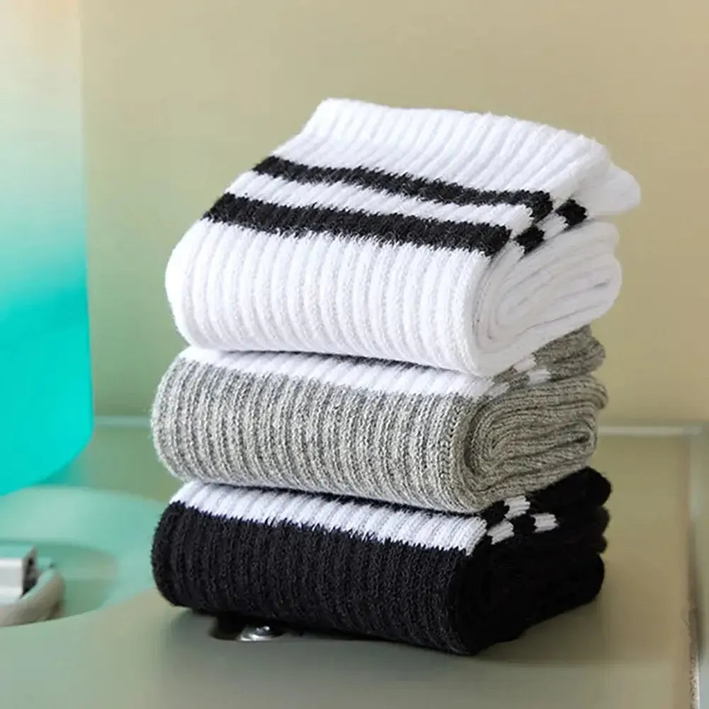 6 Pairs Women's Mid Socks – Breathable & Comfortable Solid Color Casual Wear