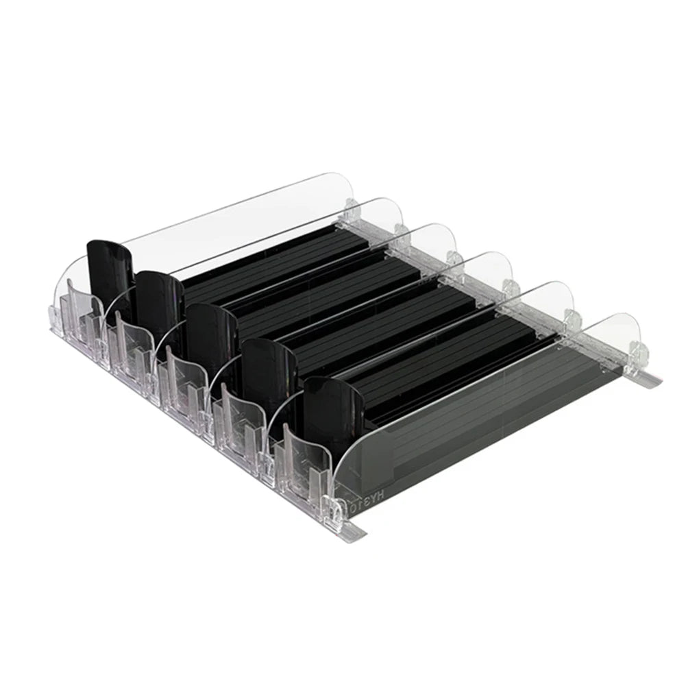 Adjustable Drink Organizer – Spring-Loaded Can & Bottle Dispenser for Fridge or Shelf