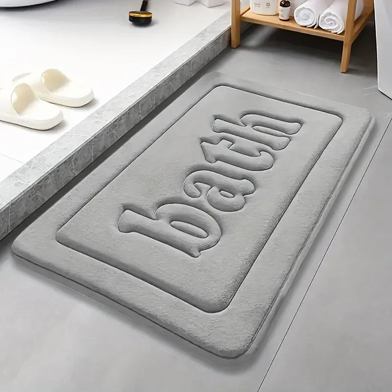 1.2cm Thick Anti-Slip Bathroom Mat – Soft Water-Absorbing Flannel Door Mat