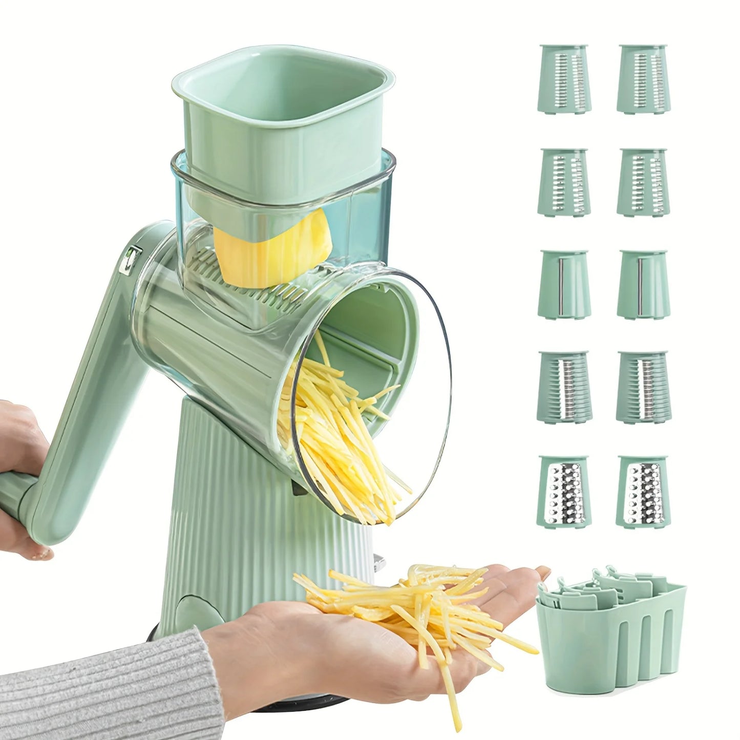 Manual Vegetable Chopper Set – Multifunctional Slicer, Grater & Cutter with Container