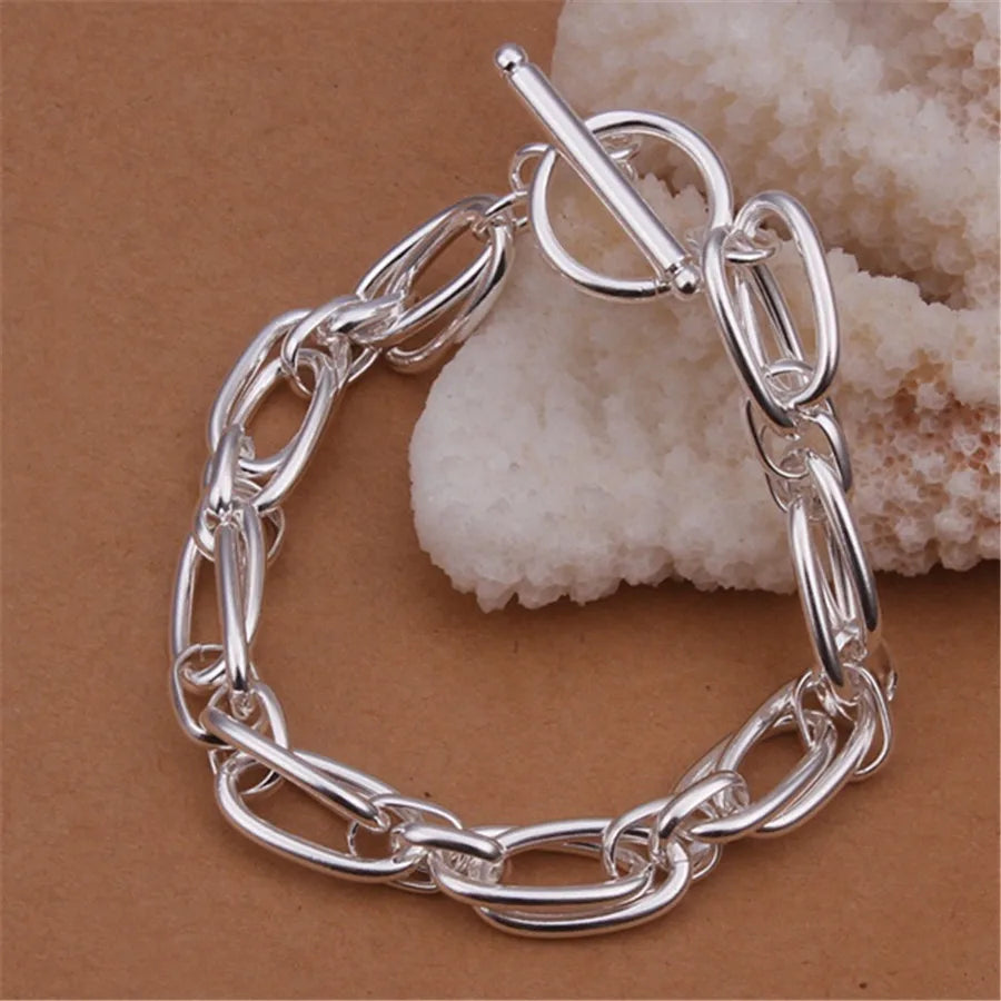 URMYLADY 925 Sterling Silver Chain Bracelet – Unisex Wedding & Party Jewelry Gift
