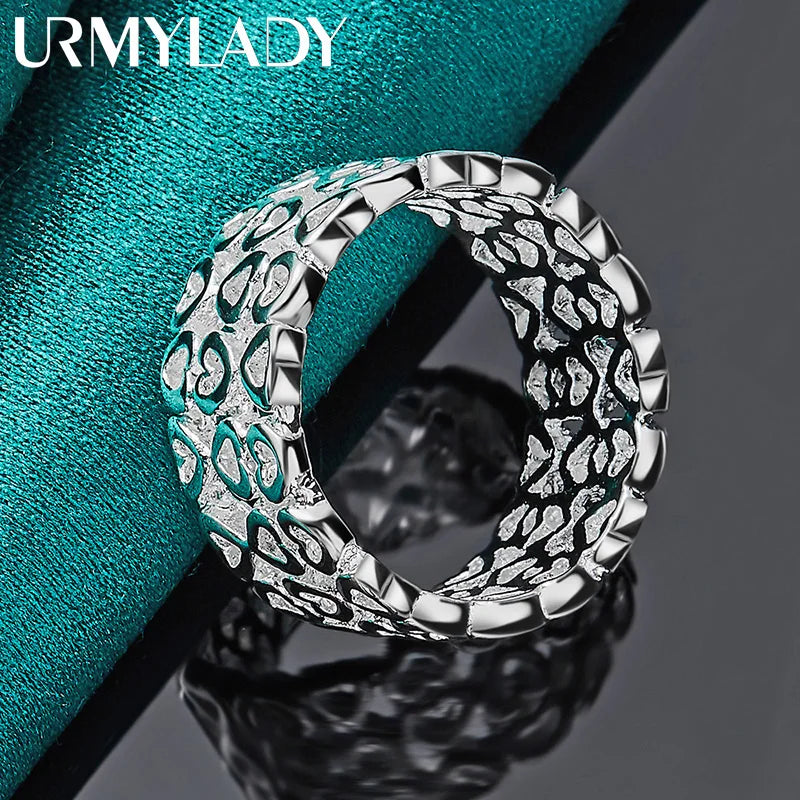 URMYLADY 925 Sterling Silver Hollow Heart Ring – Wedding & Engagement Jewelry