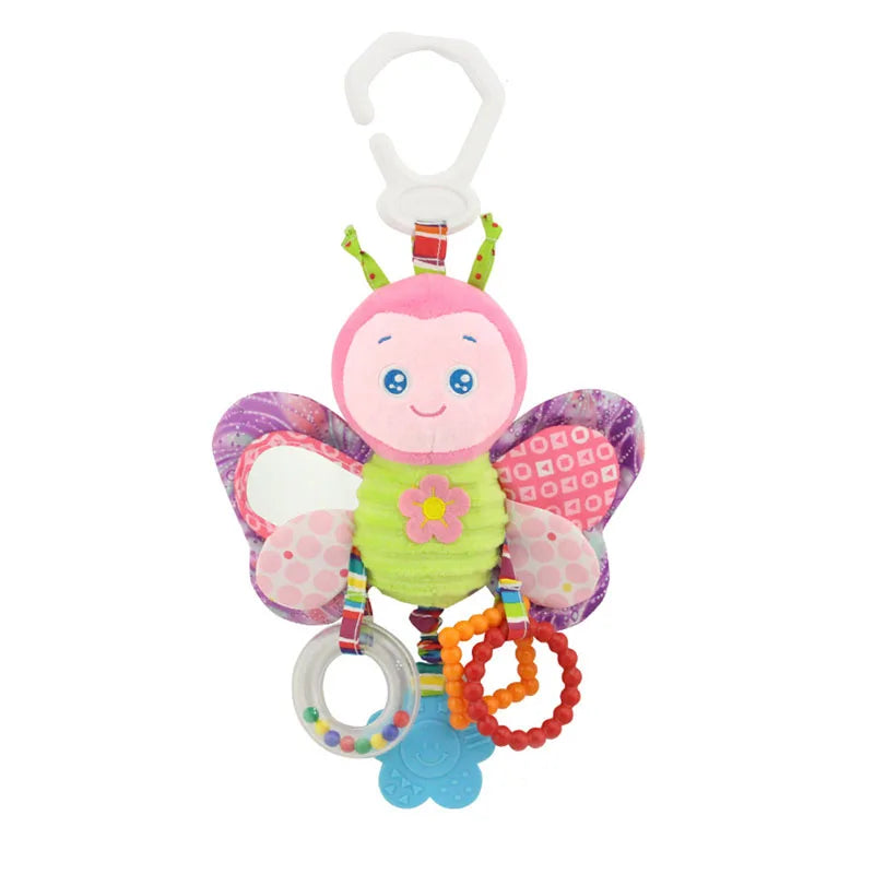 Soft Animal Handbell Rattles with Teether for Newborns