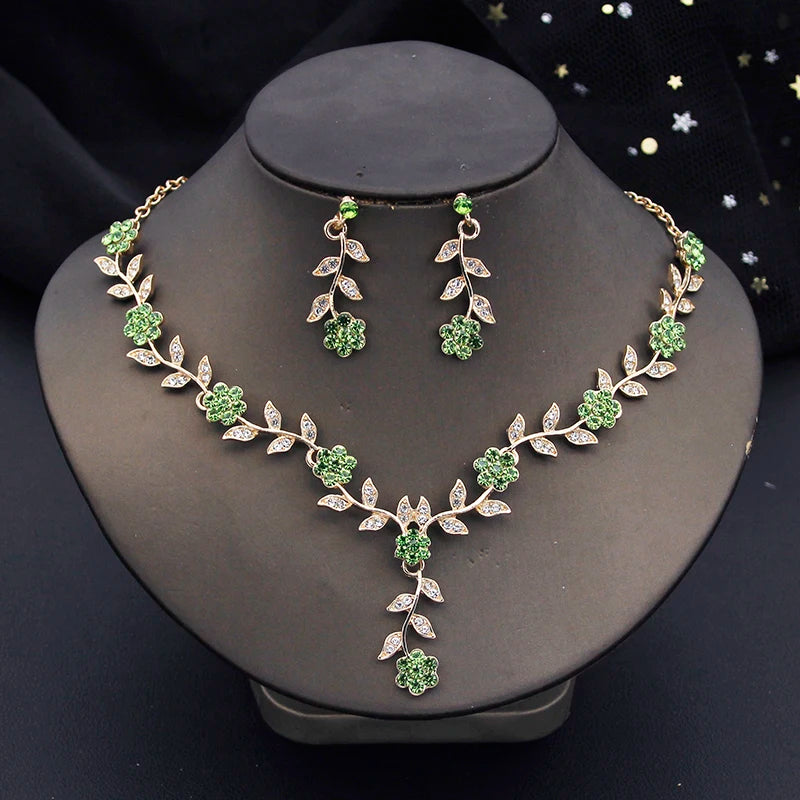 3-Piece Baroque Bridal Crown & Jewelry Set – Necklace, Earrings & Tiara for Prom