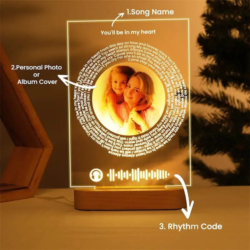 Custom Acrylic Song Plaque – Personalized Photo & Lyrics Gift for Mom’s Birthday