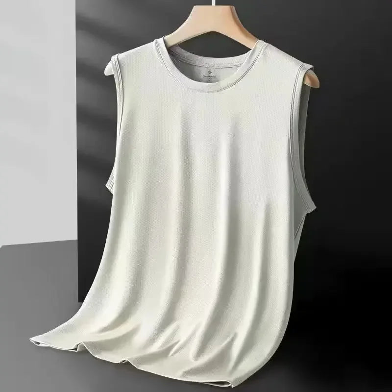 Men's Ice Silk Mesh Tank – Lightweight Sleeveless Summer Sports Vest