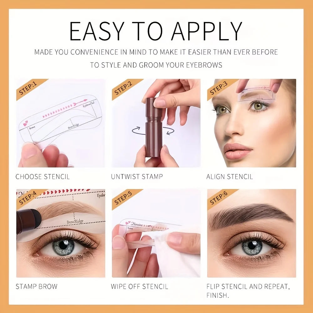 Eyebrow Stamp Kit – Waterproof Shaping Set with 10 Templates