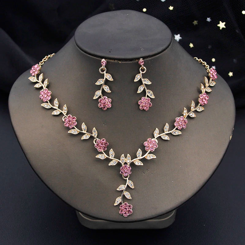 3-Piece Baroque Bridal Crown & Jewelry Set – Necklace, Earrings & Tiara for Prom