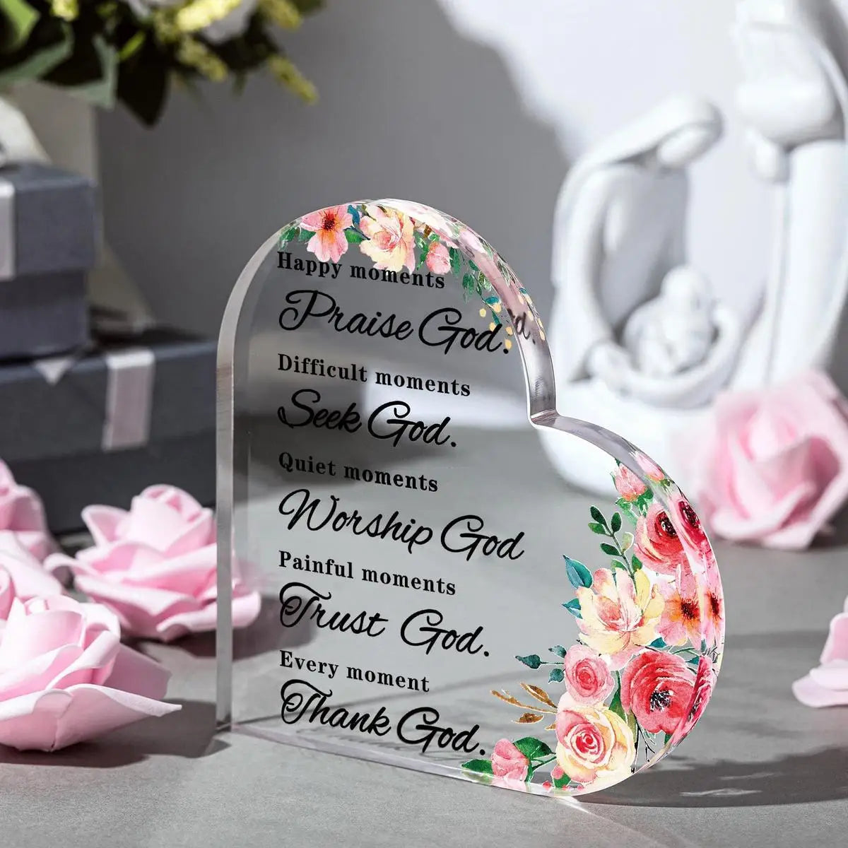 Bible Verse Acrylic Plaque – Inspirational Christian Gift for Women & Prayer Room Decor