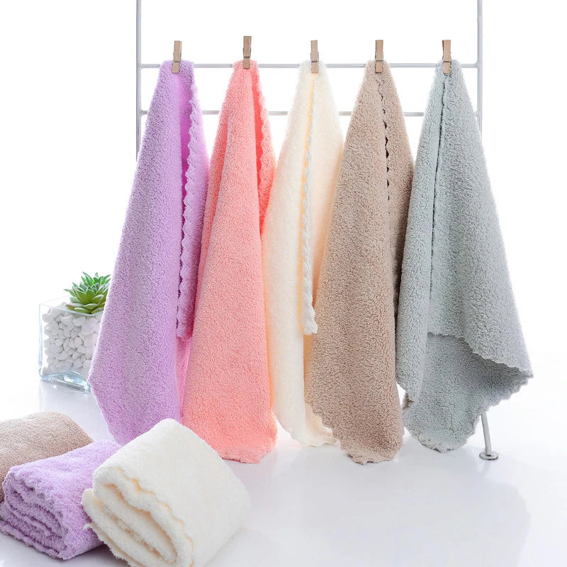10PCS Coral Fleece Towels – Thickened Quick-Dry Microfiber Set