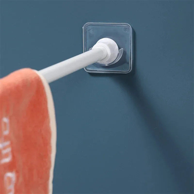 Punch-Free Telescopic Pole Hooks – Adjustable Rod Holder for Wall, Nail-Free Bracket