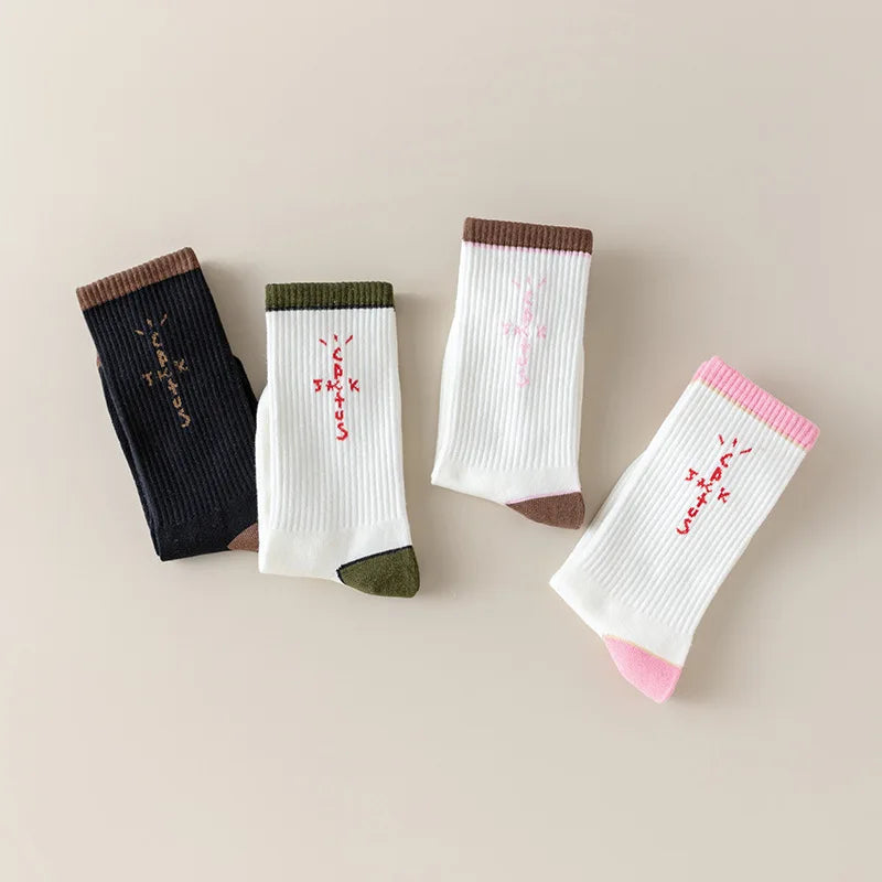 Fun street black men's socks, Cantum Jack skateboard socks, cute women's pink cotton socks as fashionable gifts