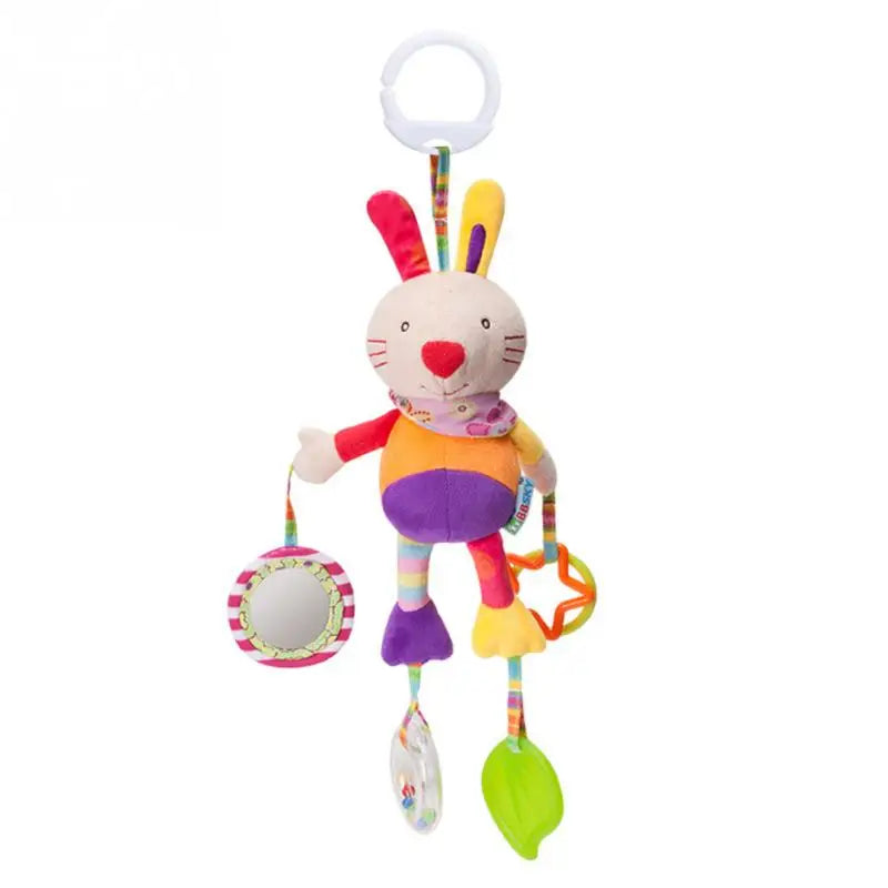 Soft Animal Handbell Rattles with Teether for Newborns