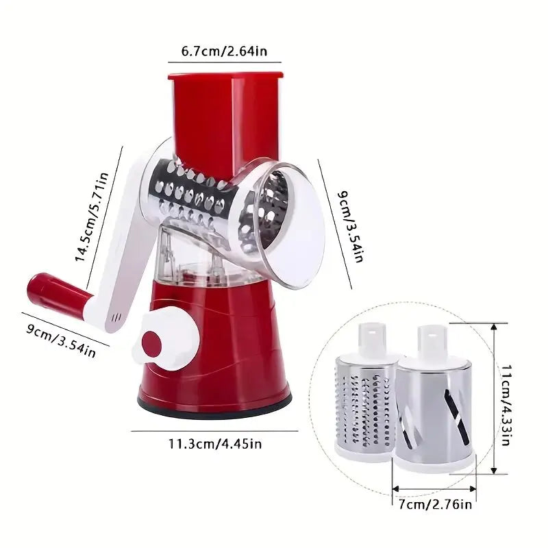 Manual Rotary Vegetable Cutter – Multifunction Mandoline Slicer for Kitchen