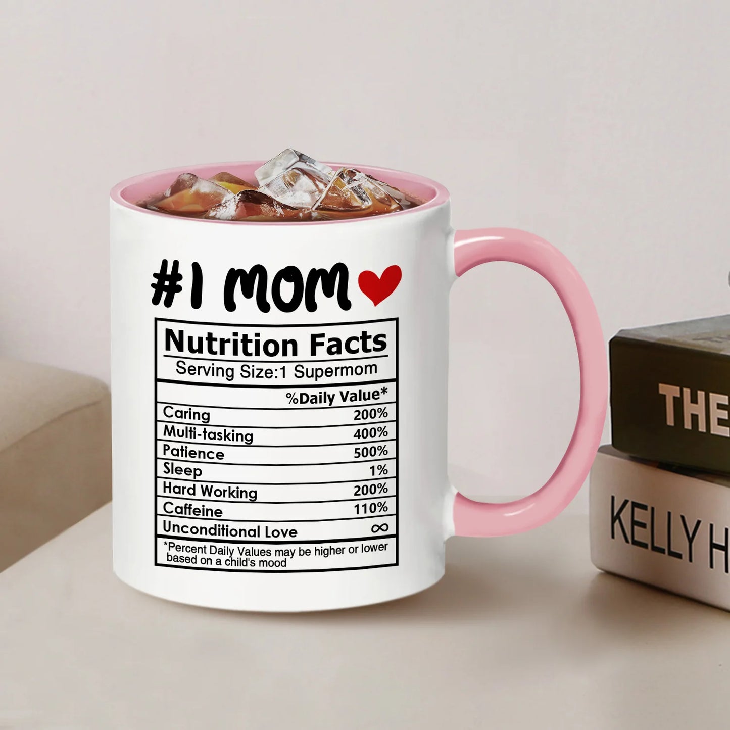 Best Mom Coffee Mug – 11oz Ceramic, Double-Sided Design (Pink)