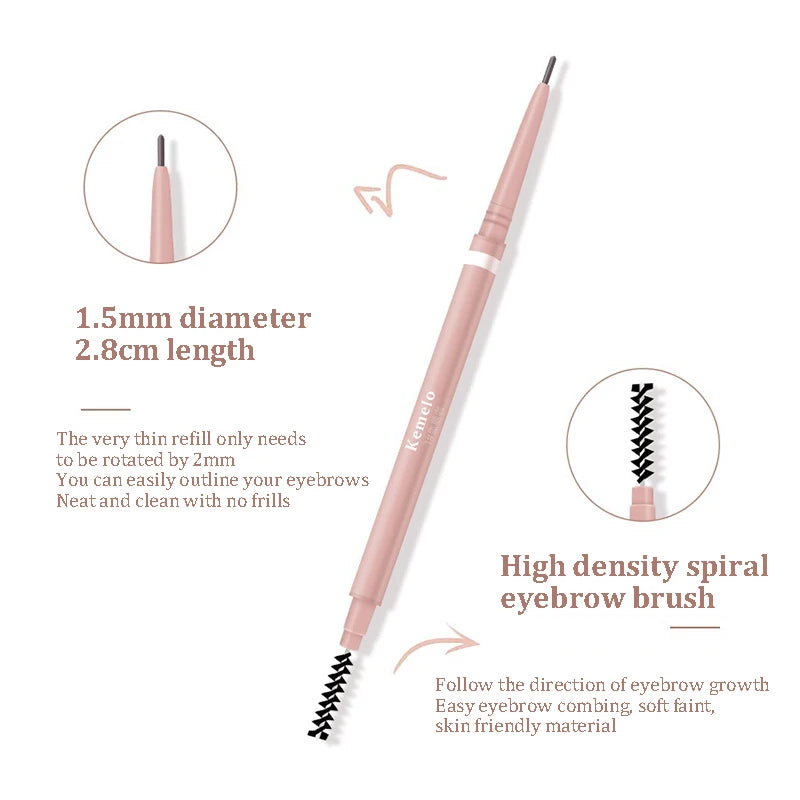 1.5mm Ultra Fine Double-Ended Waterproof Eyebrow Pencil - Long Lasting & Automatic