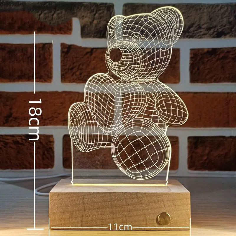 Acrylic LED Night Light – Creative Bedside Lamp Gift