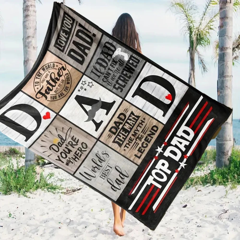 Father's Day Gift Blanket – Soft, All-Season Nap & Beach Towel