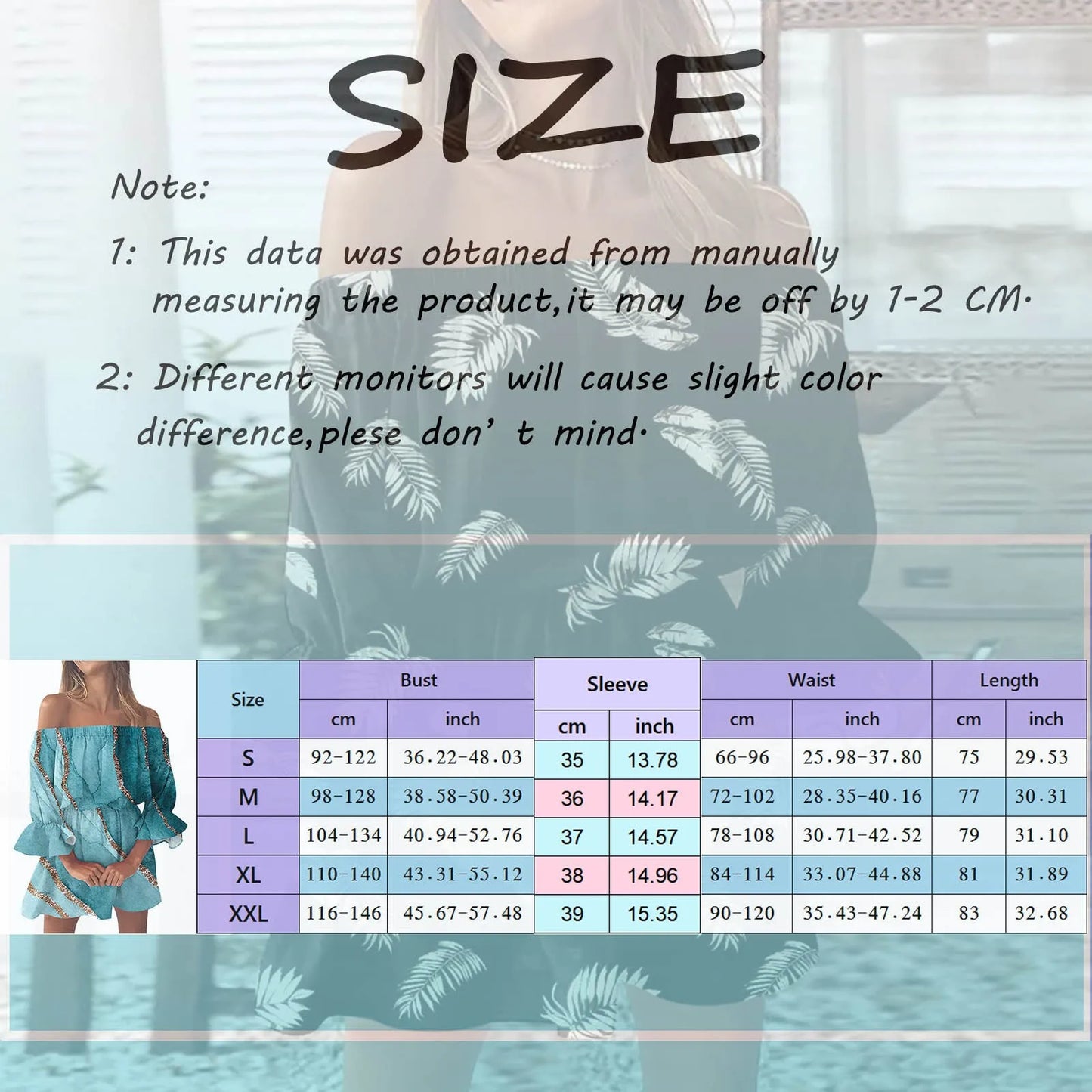 Women’s Gradient Off-Shoulder Boho Sundress – Summer Slash Neck with Ruffles