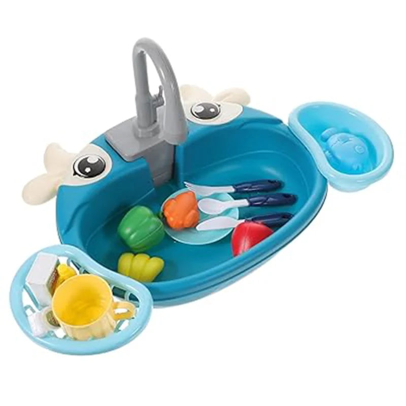 Kids Play House Kitchen Set – Electric Dishwasher & Sink with Circulating Water