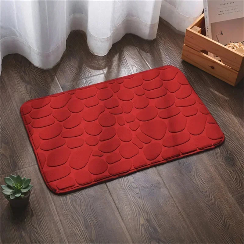 Super Absorbent Cobblestone Bath Mat – Non-Slip Bathroom Rug for Shower